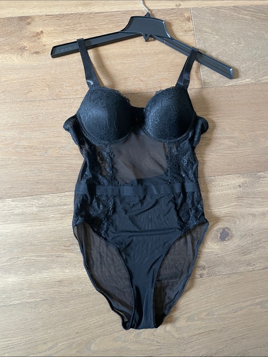 sophie b. Other - Sophie b. Sexy Black Lace Mesh Strappy Bustier Bodysuit Lingerie Teddy Size L